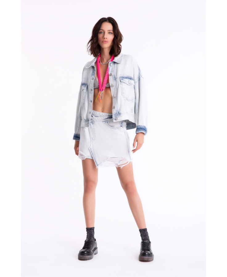 Saia Denim Wrap 1812-Lav.Claro C/ Puidos
