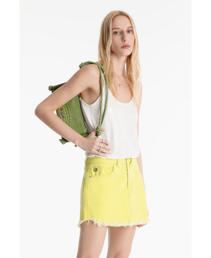 Saia Destroyed Color Verde Fluor