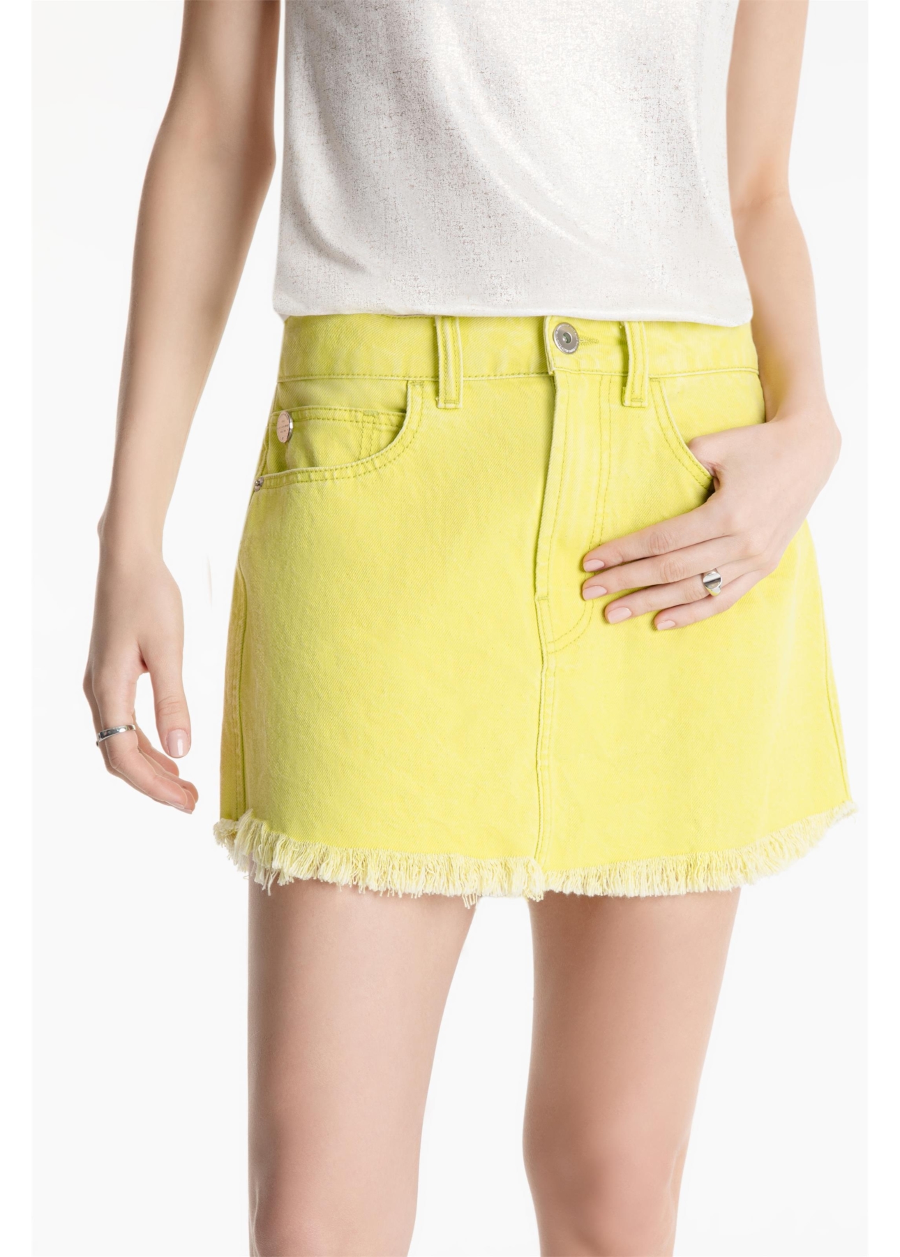 Saia Destroyed Color Verde Fluor