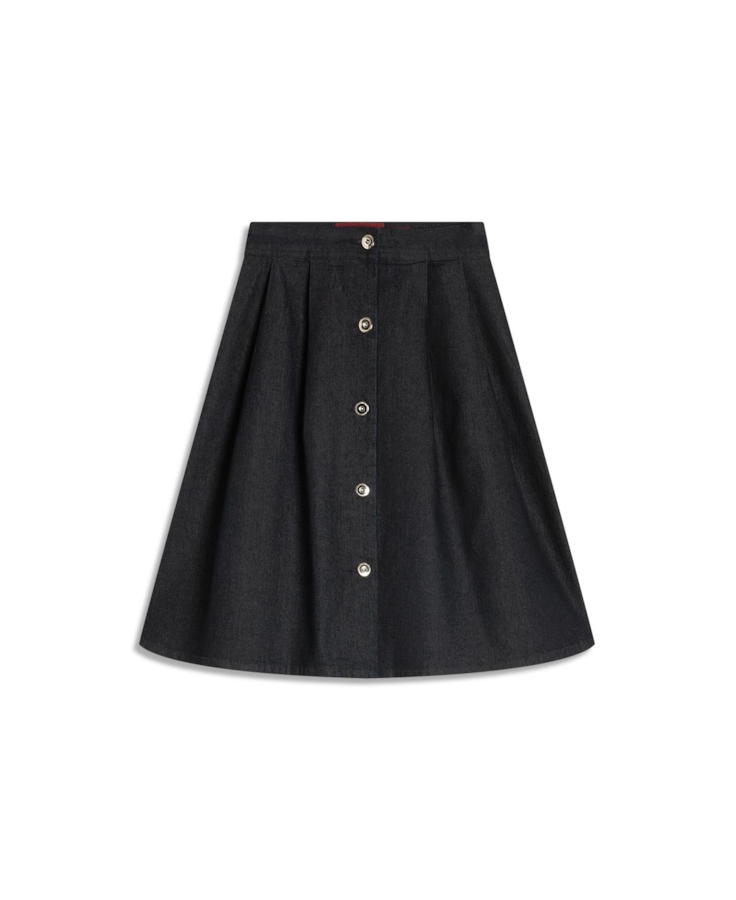 Saia First Blue Midi Botoes Amaciado