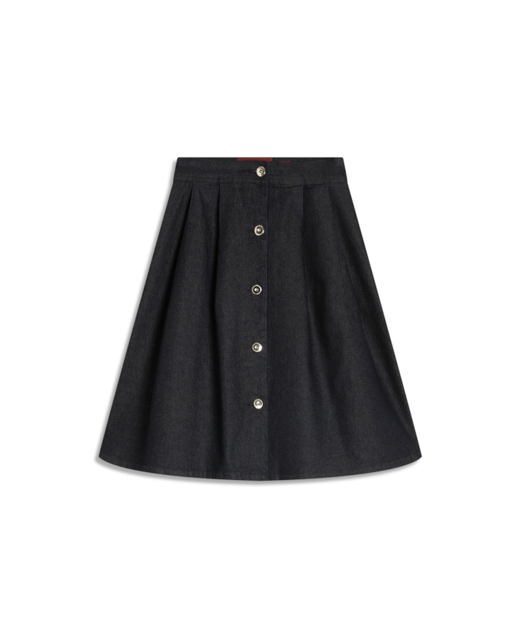 Saia First Blue Midi Botoes Amaciado