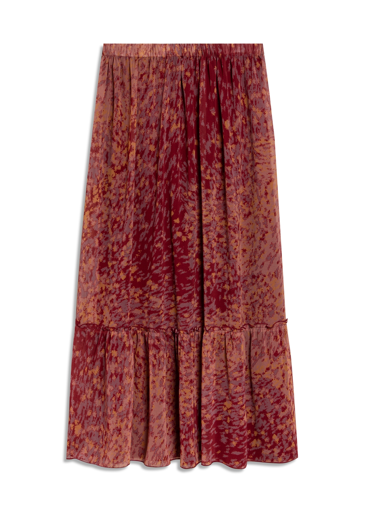 Saia Floral Midi Cobre