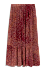 Saia Floral Midi Cobre