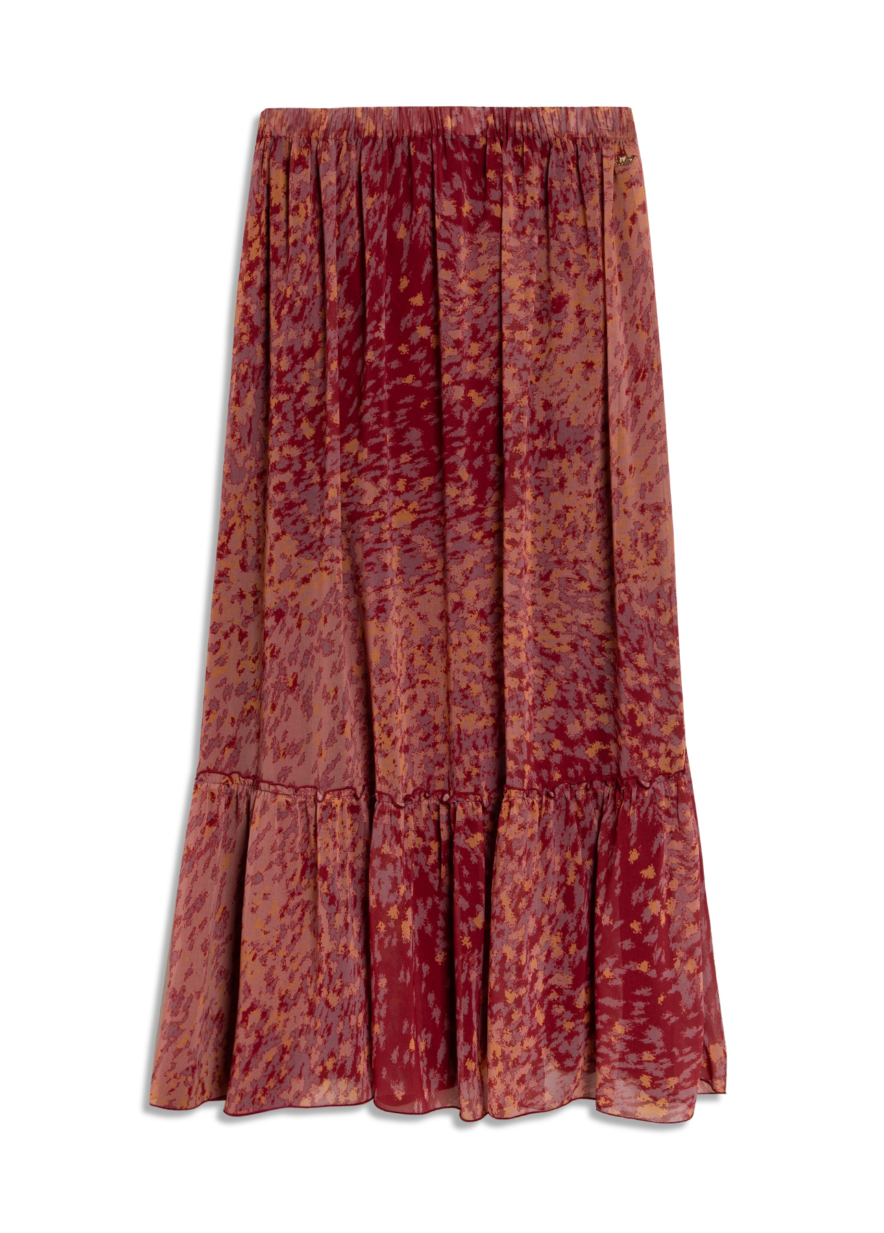 Saia Floral Midi Cobre
