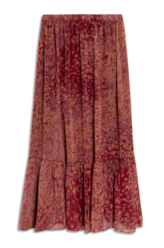Saia Floral Midi Cobre