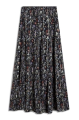 Saia Floral Rolly Fluid Preto
