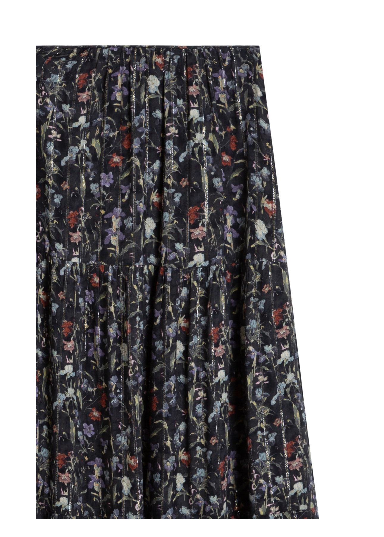 Saia Floral Rolly Fluid Preto