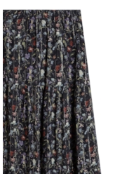 Saia Floral Rolly Fluid Preto