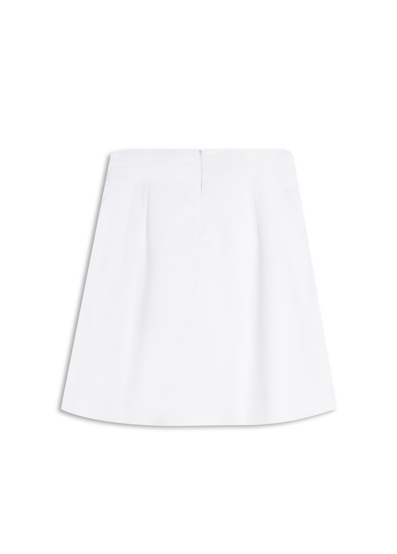 Saia Galles Pleats Midi Branco