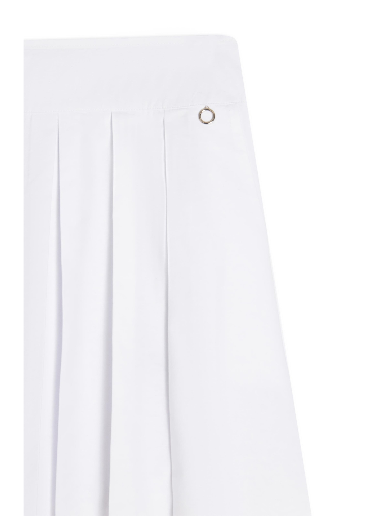 Saia Galles Pleats Midi Branco