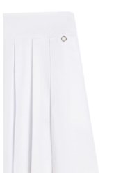 Saia Galles Pleats Midi Branco