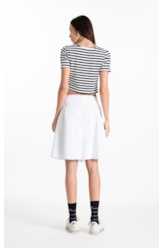 Saia Galles Pleats Midi Branco