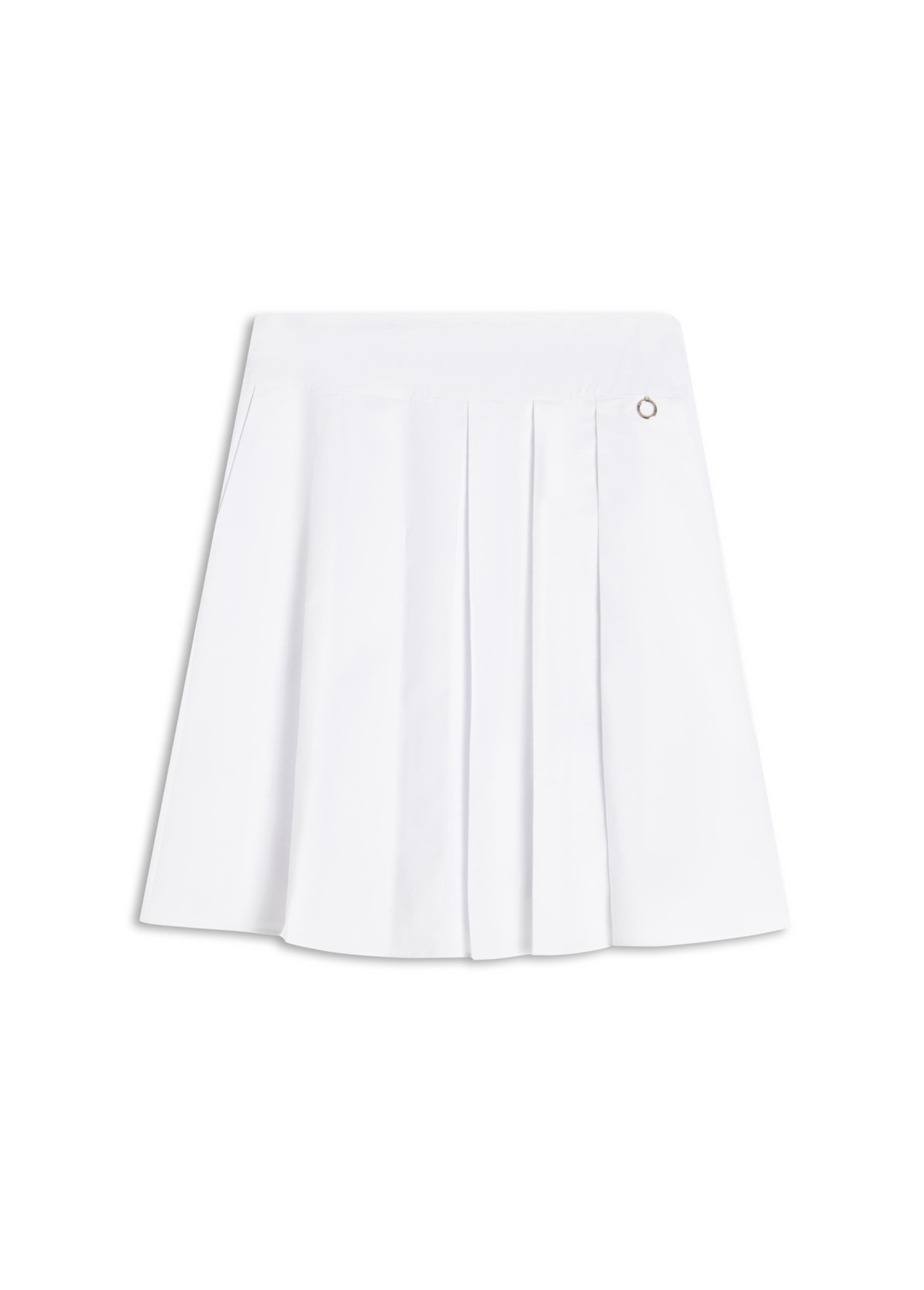 Saia Galles Pleats Midi Branco