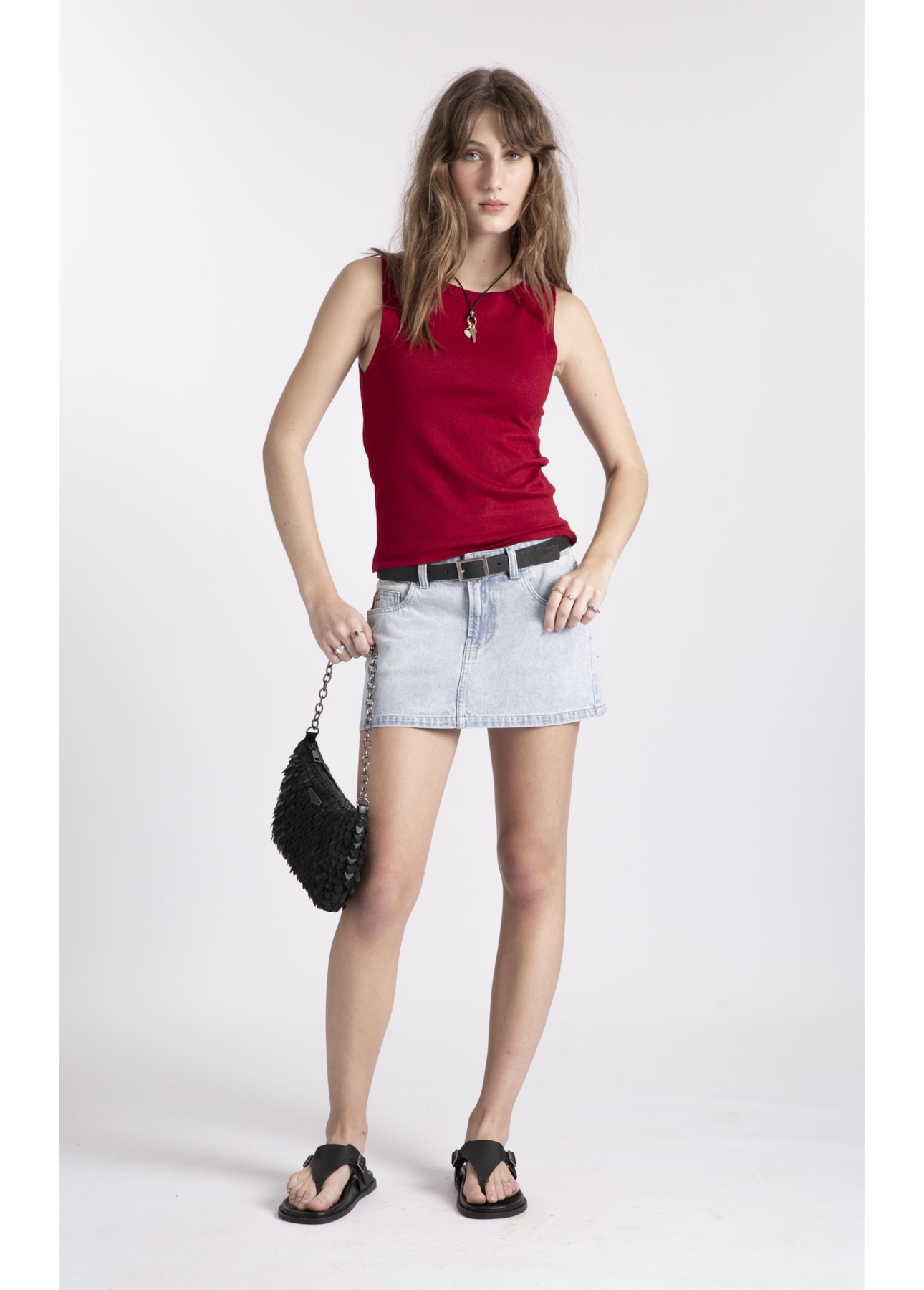 Saia Jeans Vintage Denim Mini Lav. Claro Total