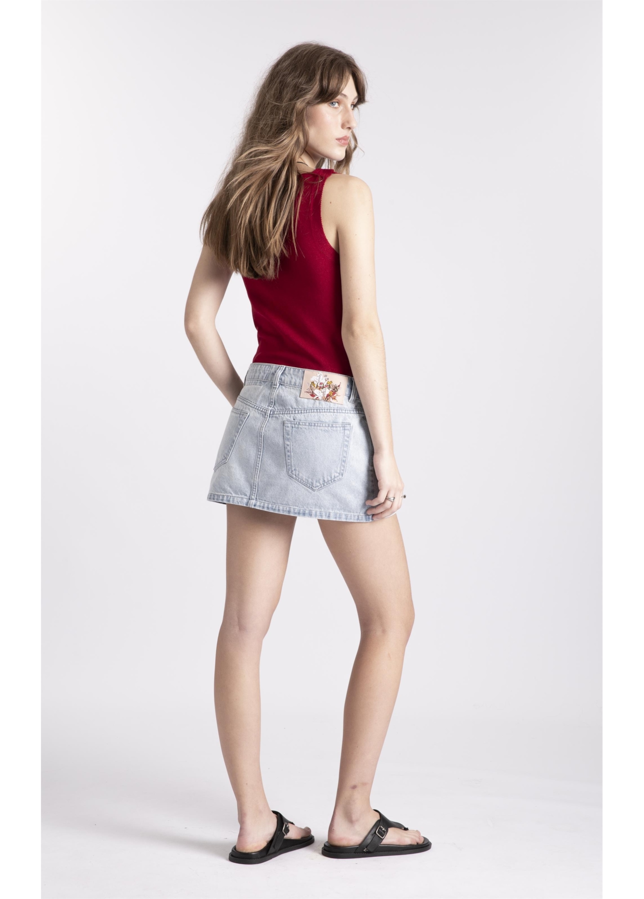 Saia Jeans Vintage Denim Mini Lav. Claro Total