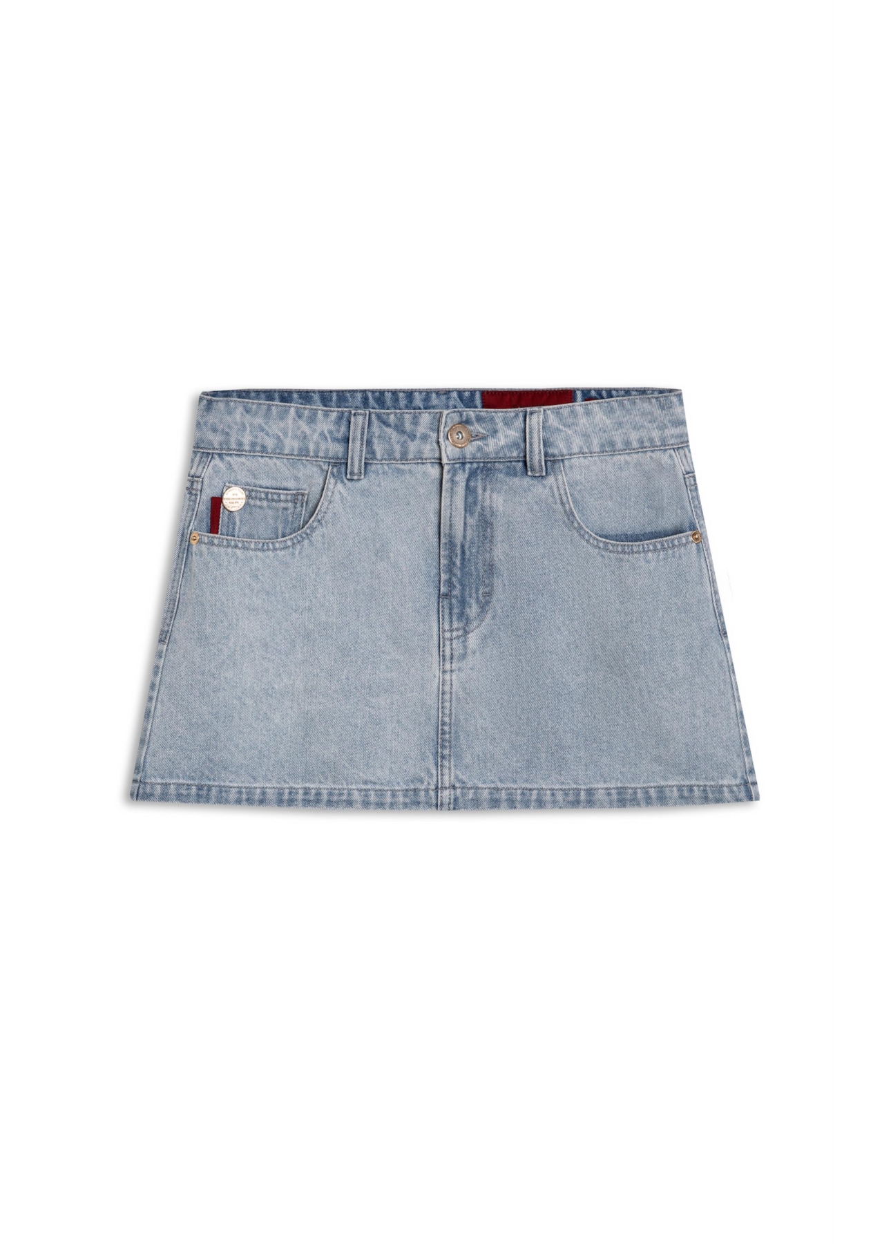Saia Jeans Vintage Denim Mini Lav. Claro Total