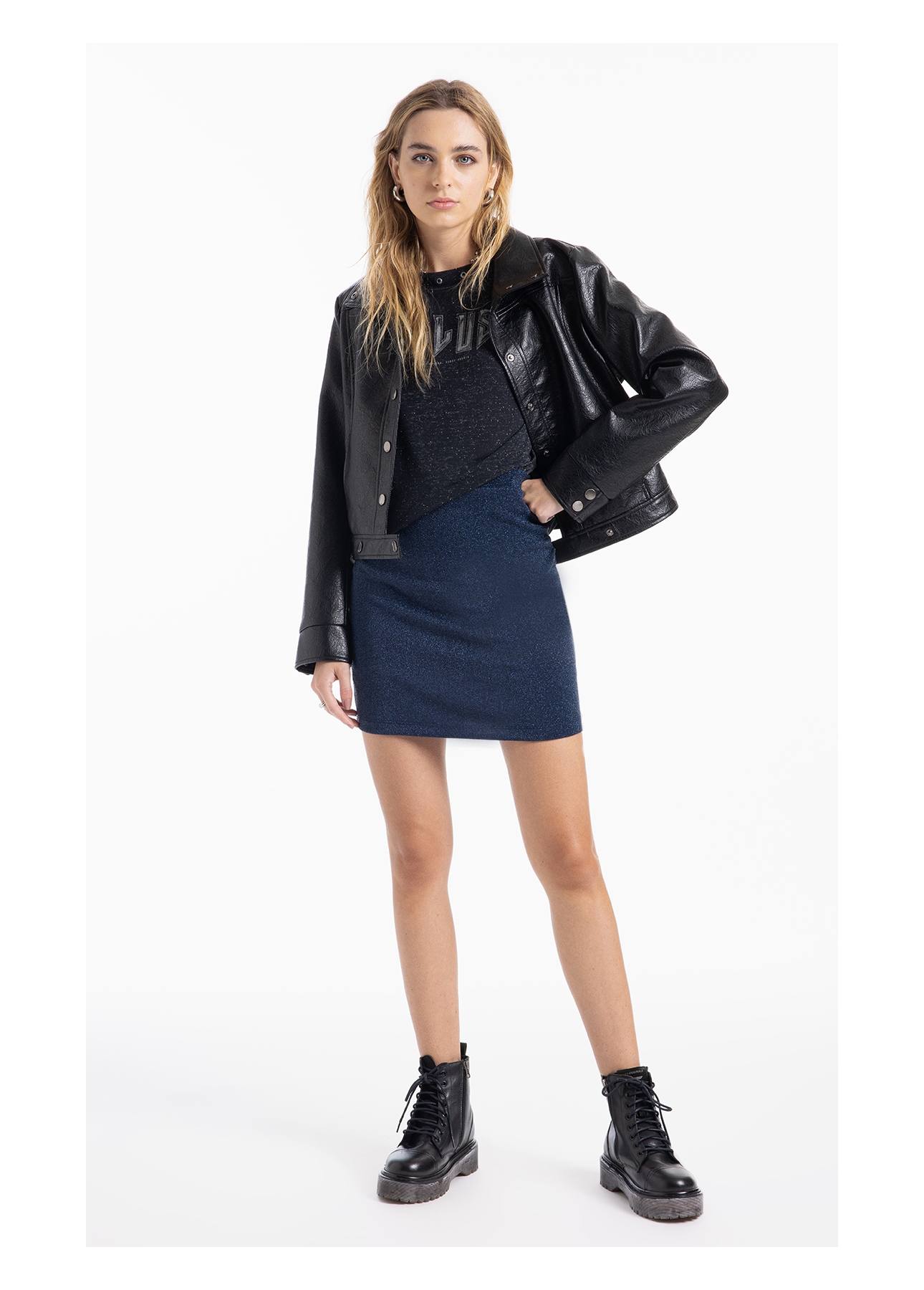 Saia Jersey Lurex  Ellus Marinho