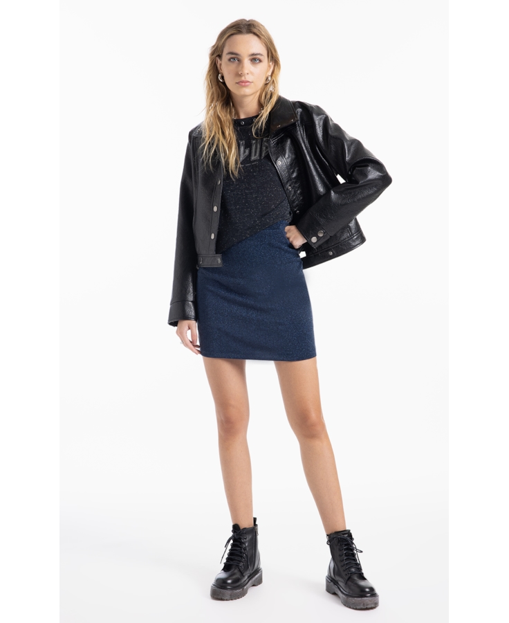 Saia Jersey Lurex  Ellus Marinho