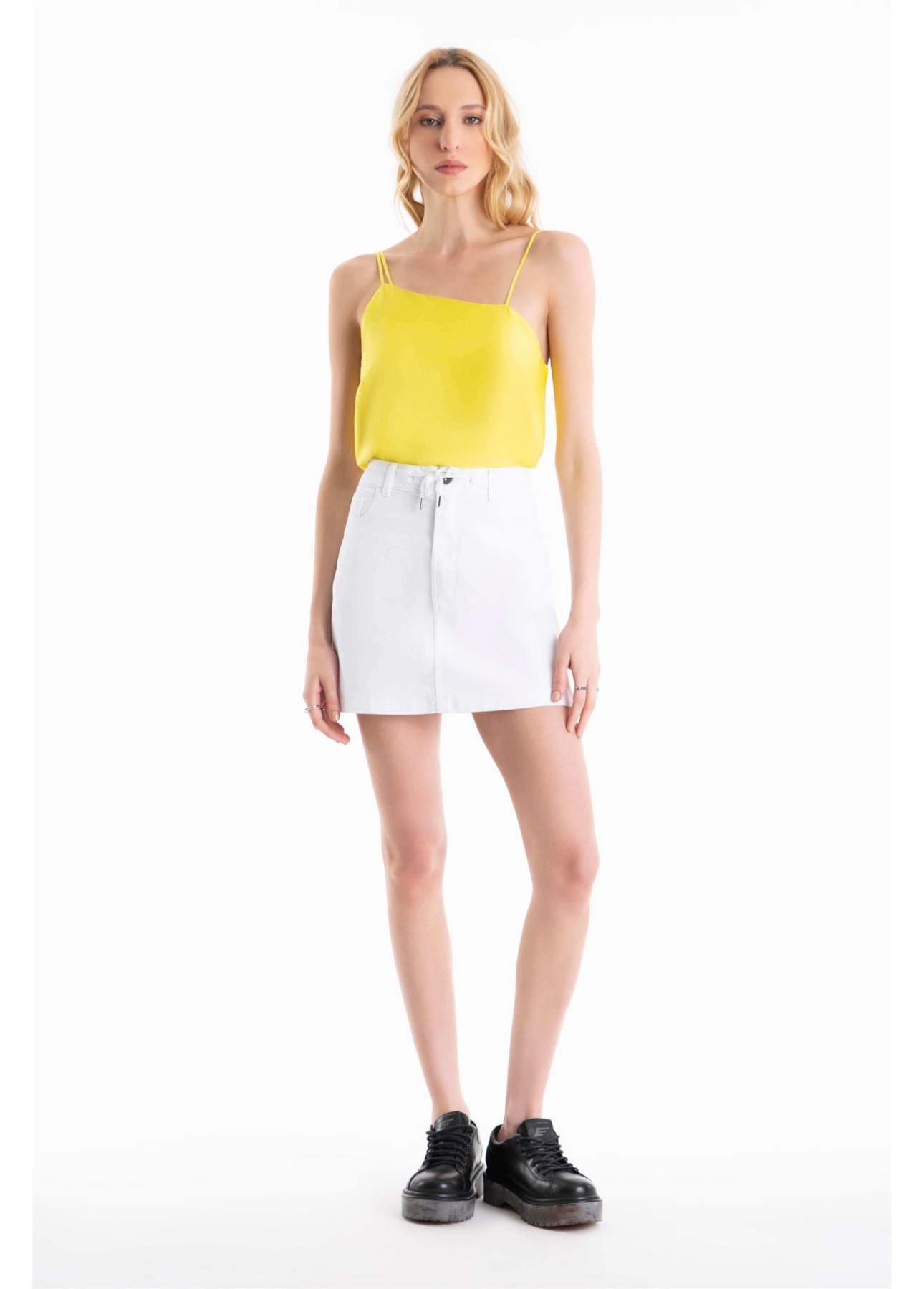 Saia Jogging Color Emma Preppy Branco