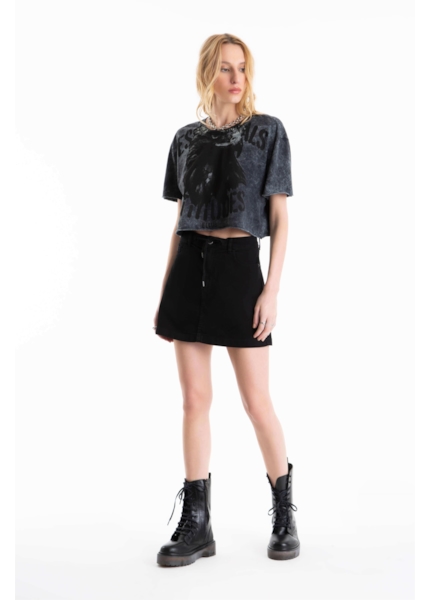 Saia Jogging Color Emma Preppy Preto