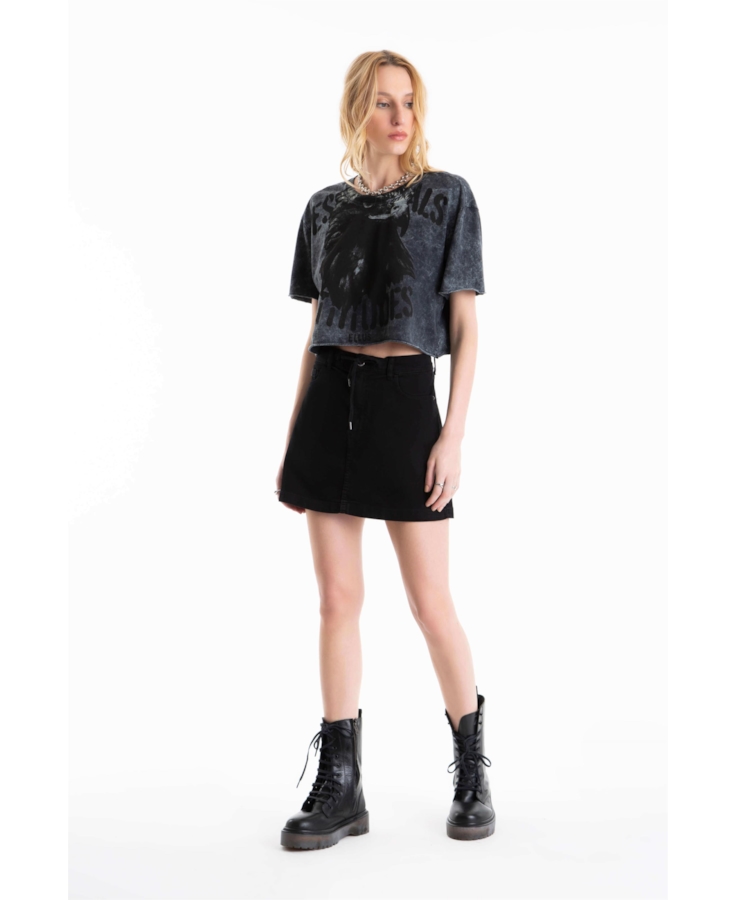 Saia Jogging Color Emma Preppy Preto