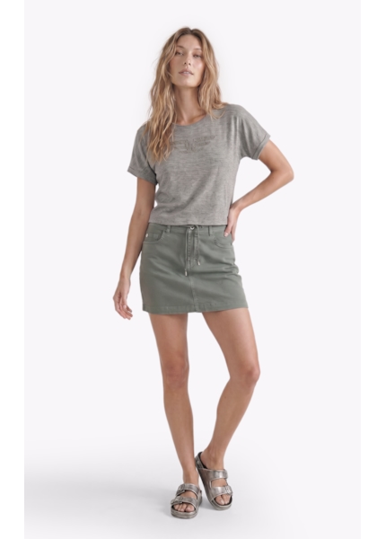 Saia Jogging Color Emma Preppy Verde Oliva