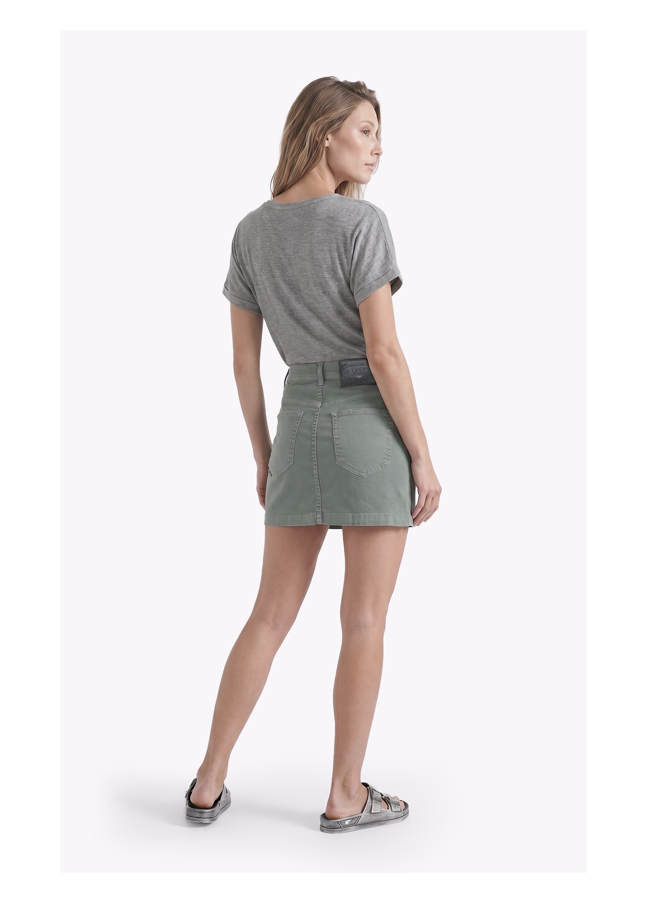 Saia Jogging Color Emma Preppy Verde Oliva