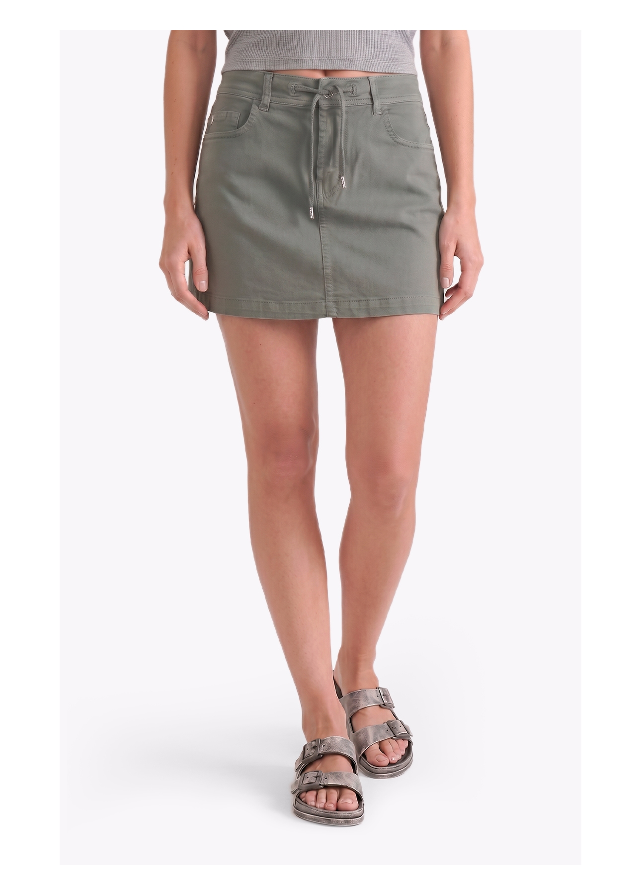 Saia Jogging Color Emma Preppy Verde Oliva