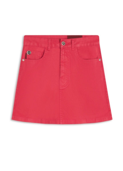 Saia Leather Denim Emma Cereja