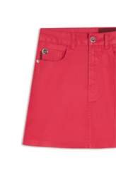 Saia Leather Denim Emma Cereja