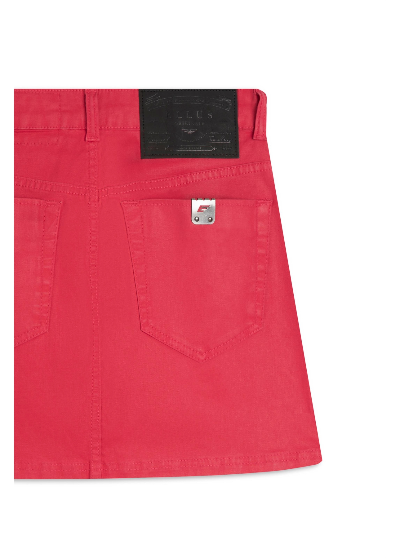 Saia Leather Denim Emma Cereja
