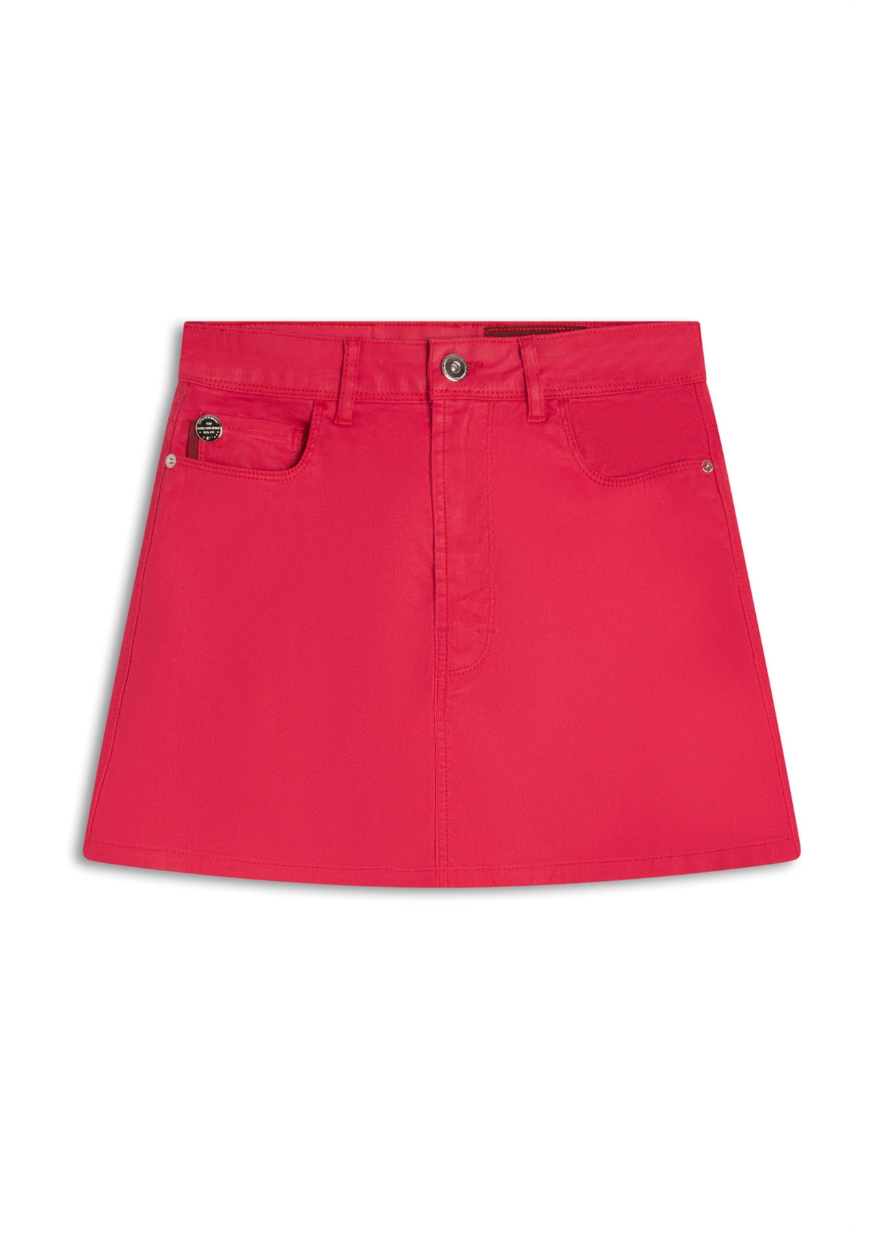 Saia Leather Denim Emma Filigrana Cereja