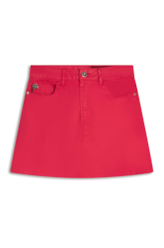 Saia Leather Denim Emma Filigrana Cereja