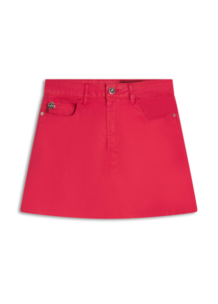 Saia Leather Denim Emma Filigrana Cereja