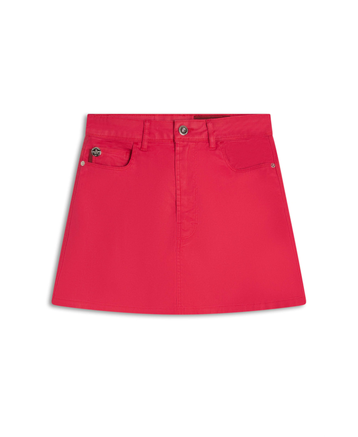 Saia Leather Denim Emma Filigrana Cereja