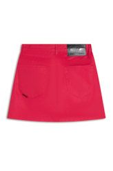 Saia Leather Denim Emma Filigrana Cereja