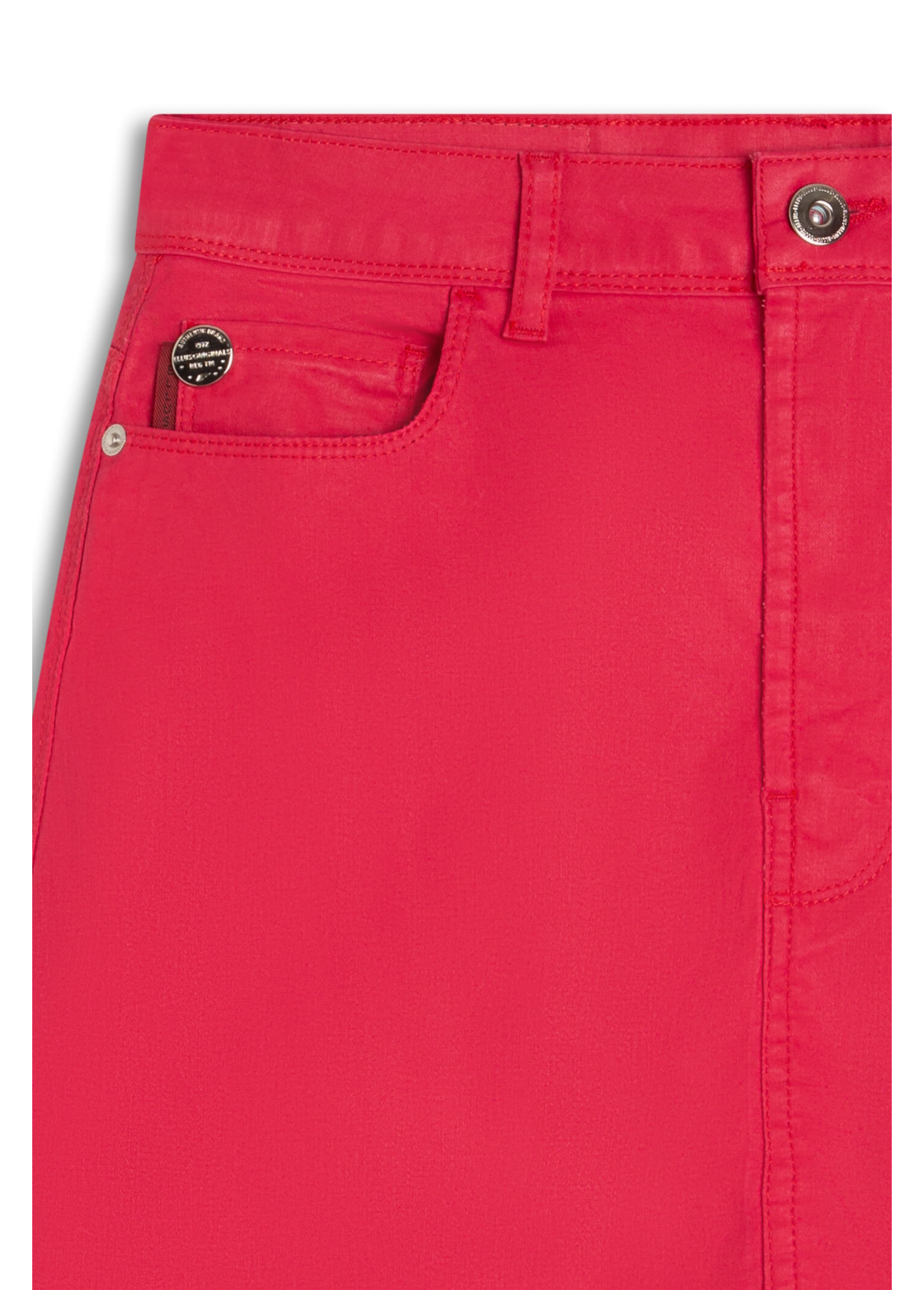 Saia Leather Denim Emma Filigrana Cereja