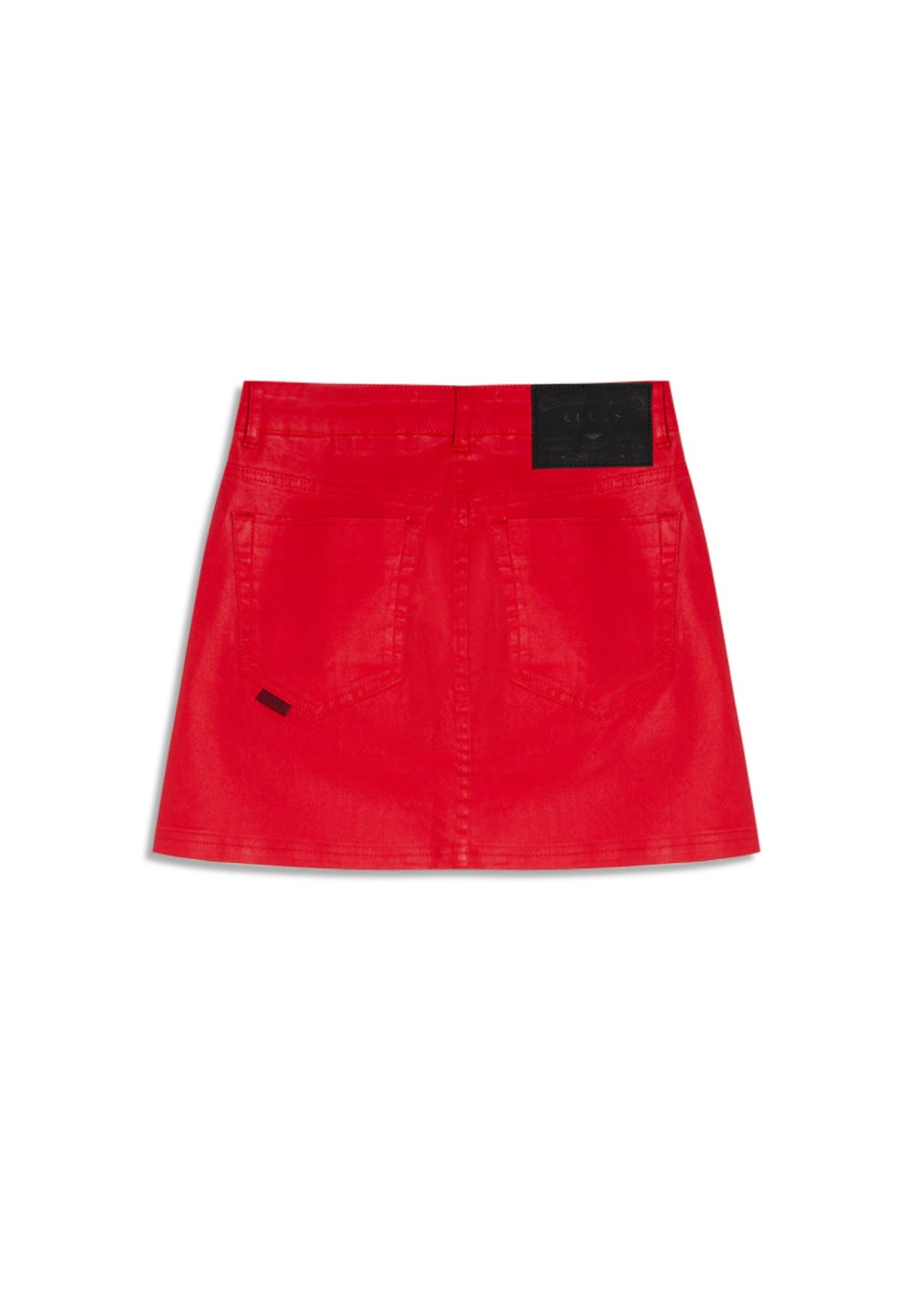 Saia Leather Denim Emma Vermelho