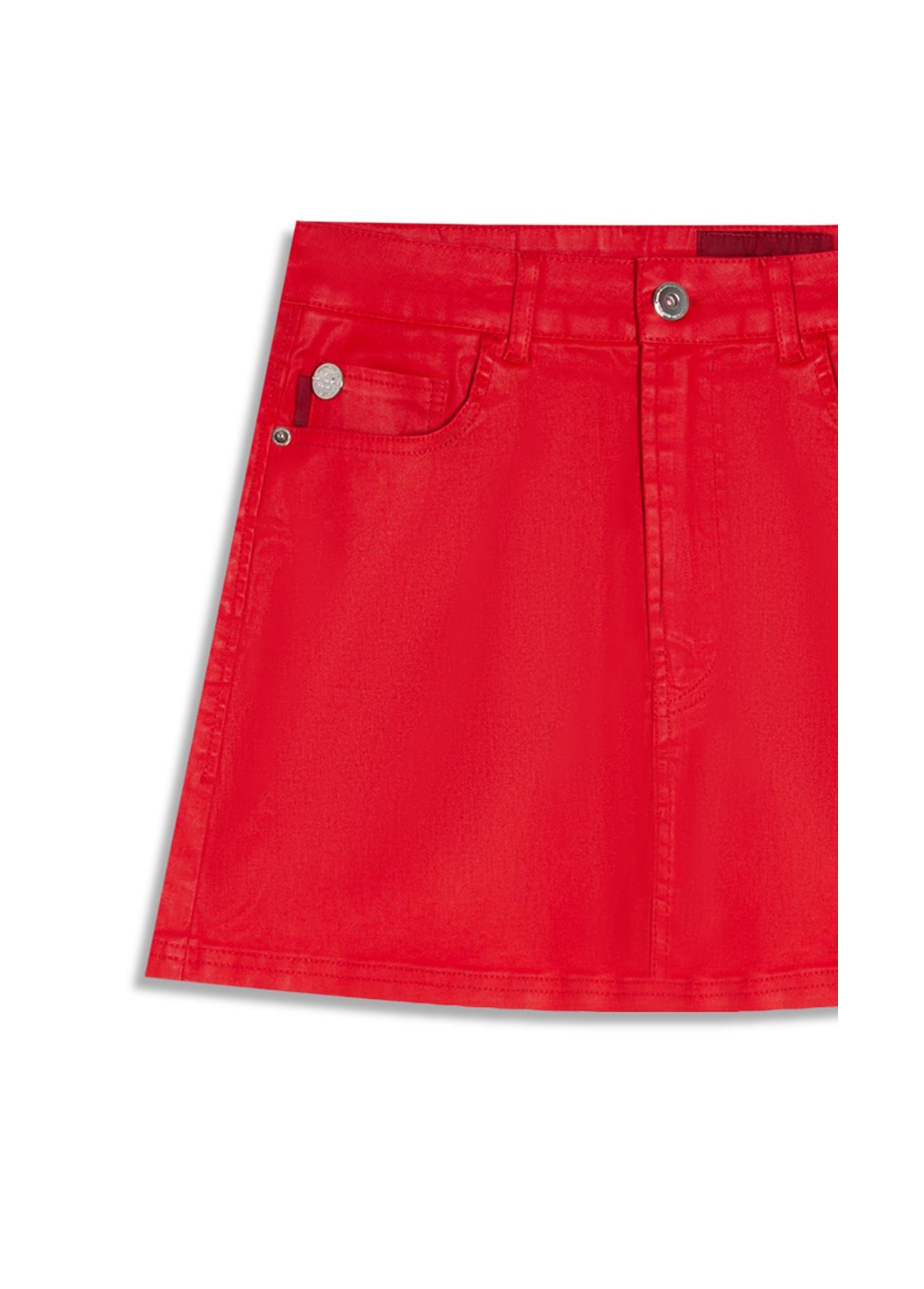 Saia Leather Denim Emma Vermelho
