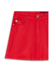 Saia Leather Denim Emma Vermelho