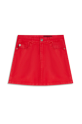 Saia Leather Denim Emma Vermelho