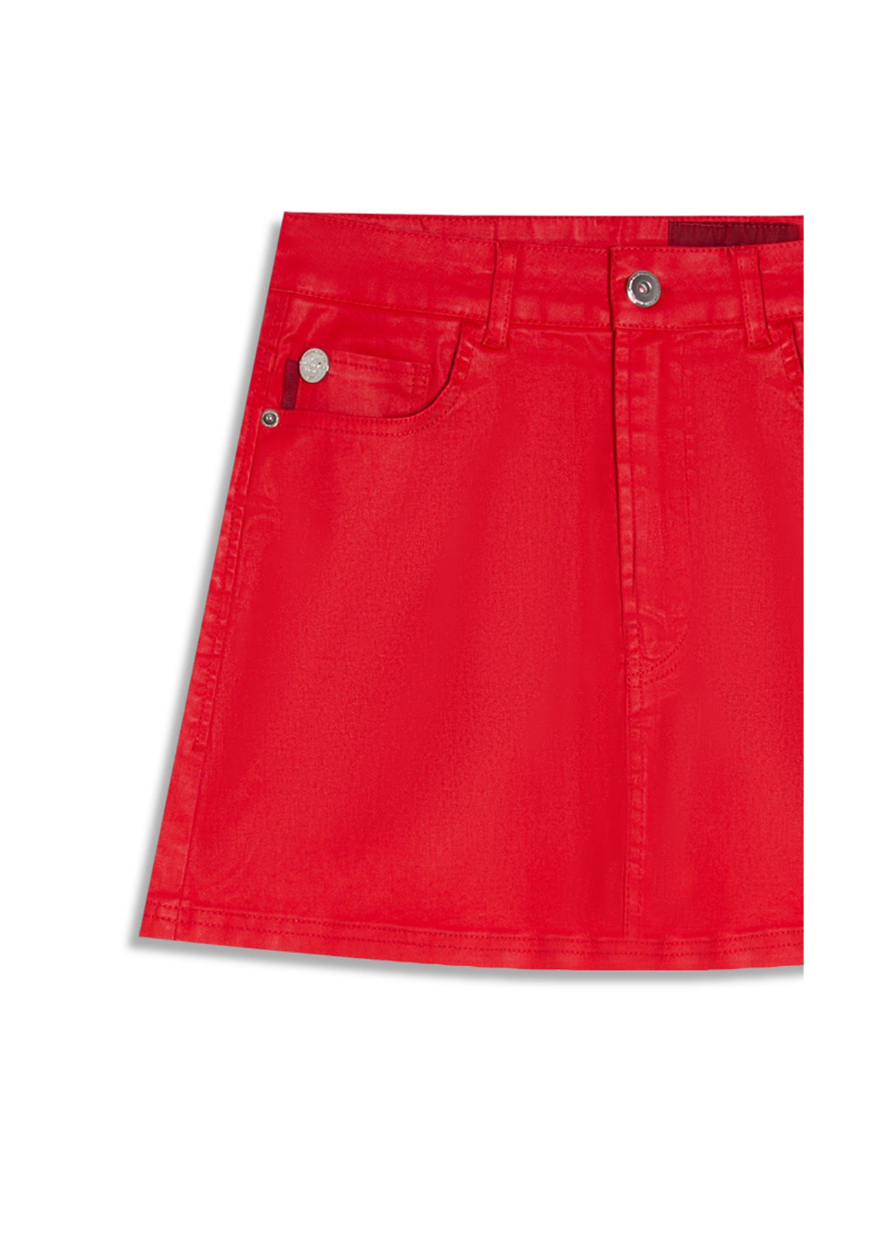 Saia Leather Denim Emma Vermelho