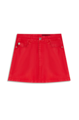 Saia Leather Denim Emma Vermelho