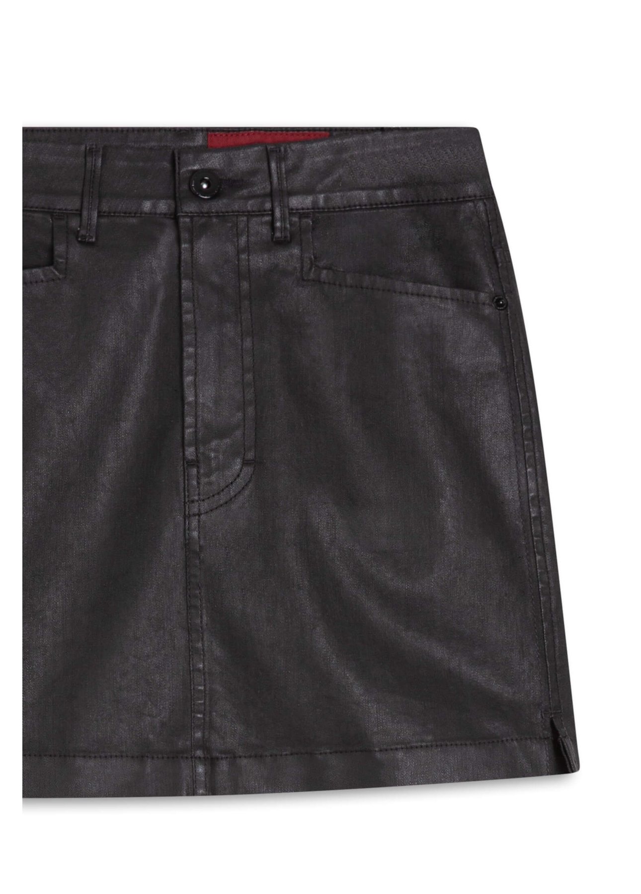 Saia Leather Denim Zoe Preto