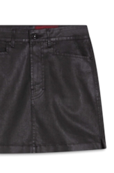 Saia Leather Denim Zoe Preto