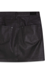Saia Leather Denim Zoe Preto