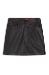 Saia Leather Denim Zoe Preto