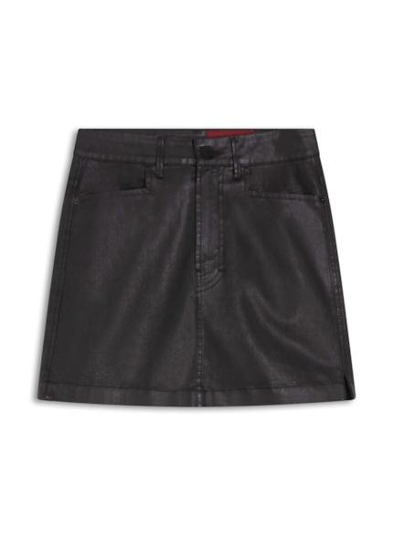 Saia Leather Denim Zoe Preto