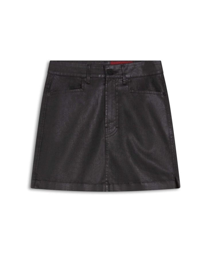 Saia Leather Denim Zoe Preto