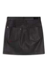 Saia Leather Denim Zoe Preto